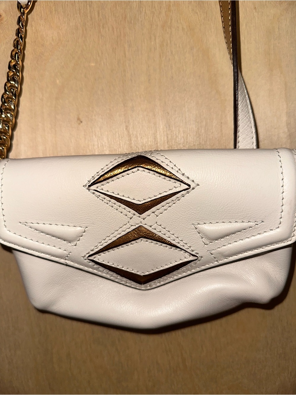 GG MAULL Rebel Belt/fanny pack Cream and gold Leather Bag - Picture 5 of 9